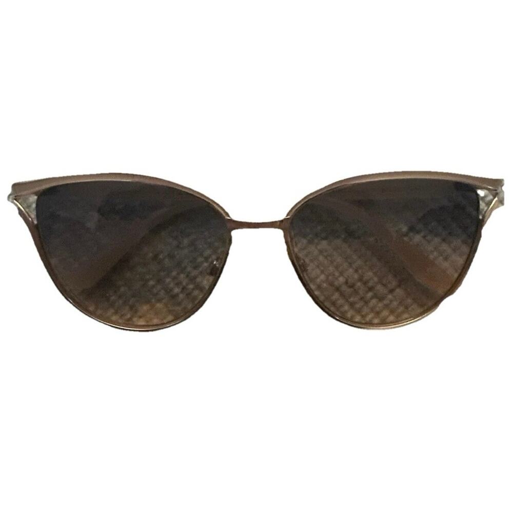TAHARI Women’s Nude‎ Enamel Gold Accent Cat Eye-rimmed Sunglasses TH895-GLDND